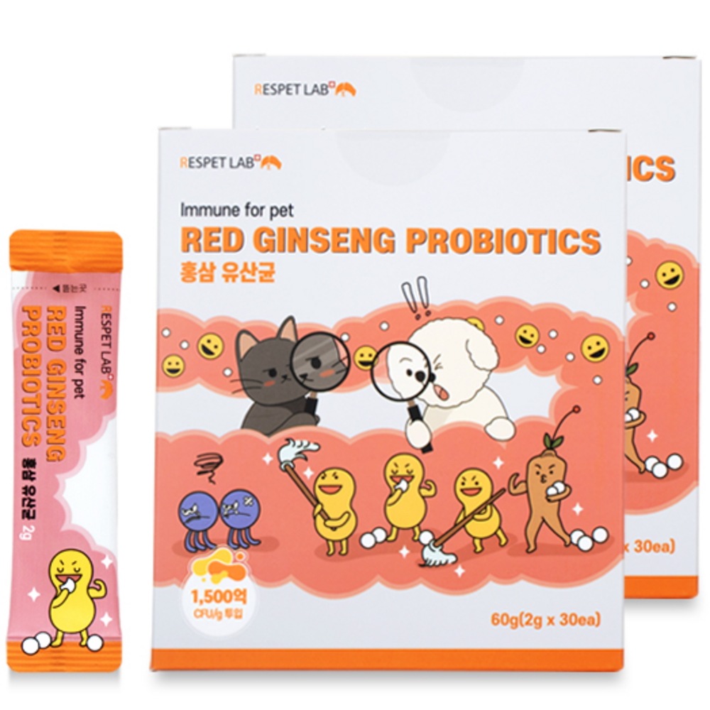 リペットラップペット動物紅参乳酸菌1500億プロバイオティクス2g x 30p