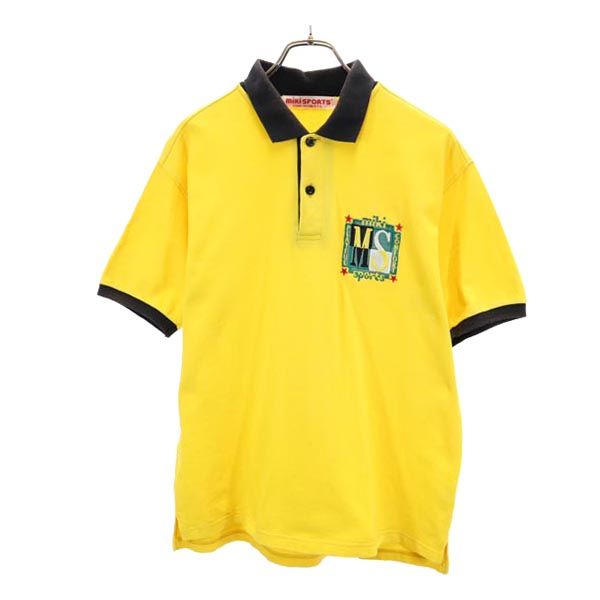 ミキスポーツ 半袖 ポロシャツ L 黄 miki SPORTS 鹿の子 メンズ