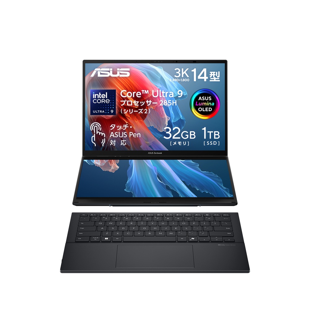 ASUSエイスース 14.0型 デュアルディスプレイノートパソコン ASUS Zenbook DUO UX8406CA U9321W（OLED/Core Ultra 9/ 32GB/ 1TB SSD
