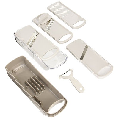 他サイト： 貝印(KAI) デリコ調理器セット DZ0746 千切り ツマ切り スライス おろし 皮引き 安全ホルダー 計6点セットの商品画像