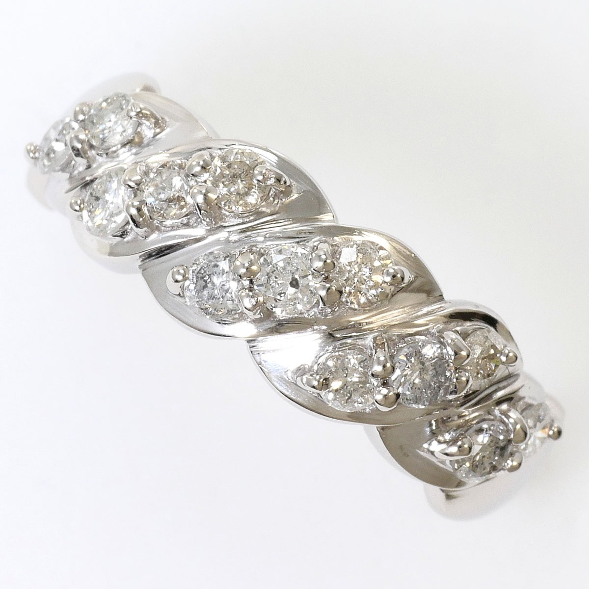 PT900 プラチナ リング・指輪 11.5号 ダイヤモンド 0.50 ct 鑑別書 総重量約4.2g 中古