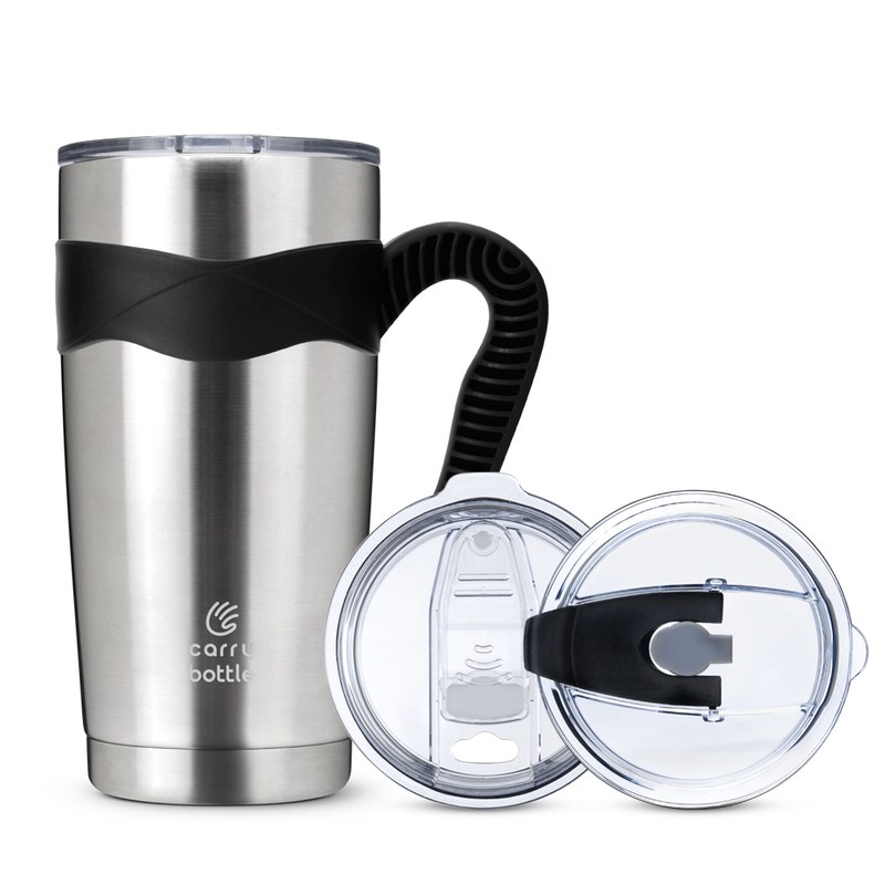 キャリボトルスタンダードステンレス保温保冷タンブラー+フリップストローキャップ+専用ハンドル/スチー