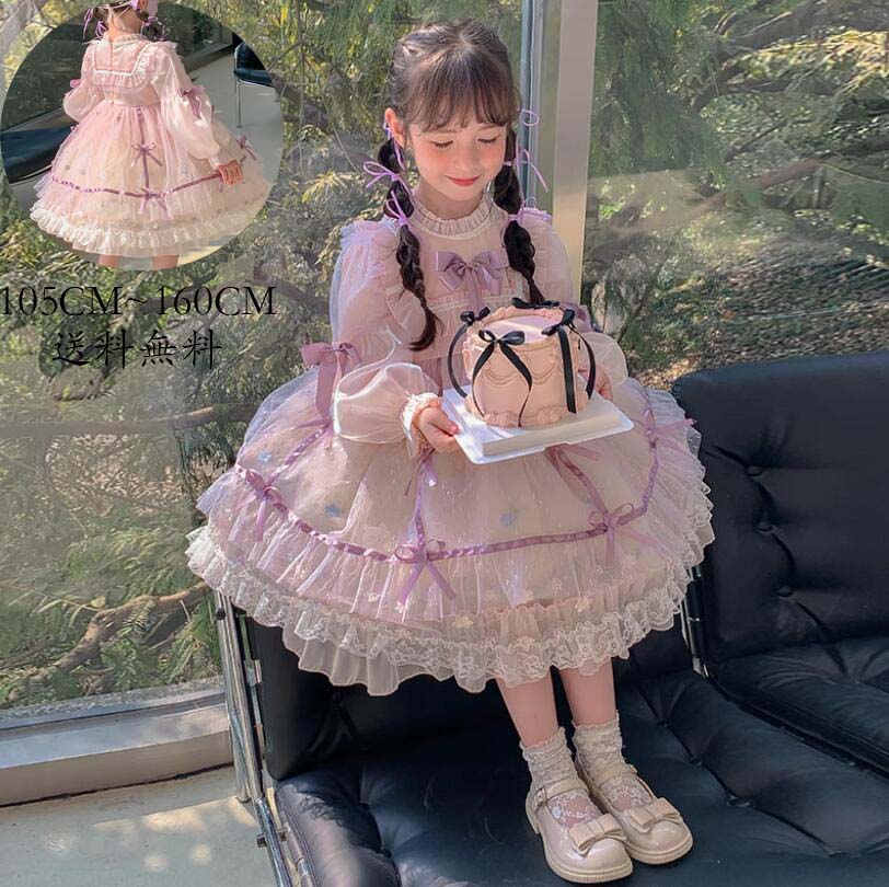 【新品追加】Lolita ワンピース 洋服 コスプレ 子供ワンピース ロリータ風 女児 イベント 長袖ワンピース 子供服 子ども服 女の子 可愛い キッズワンピース 礼服 ジュニア フォーマル 子供用