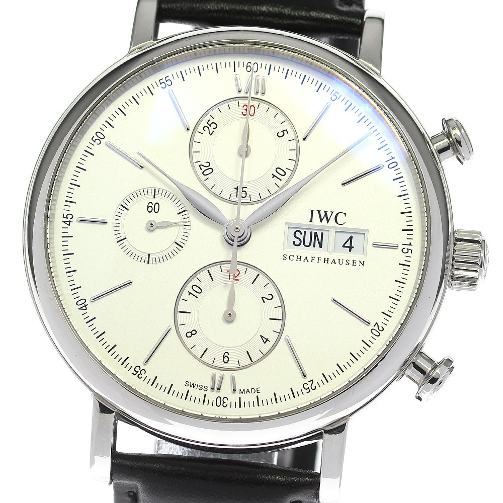 IWC IWC SCHAFFHAUSEN IW391001 ポートフィノ クロノグラフ デイデイト 自動巻き メンズ 良品 _804352【中古】