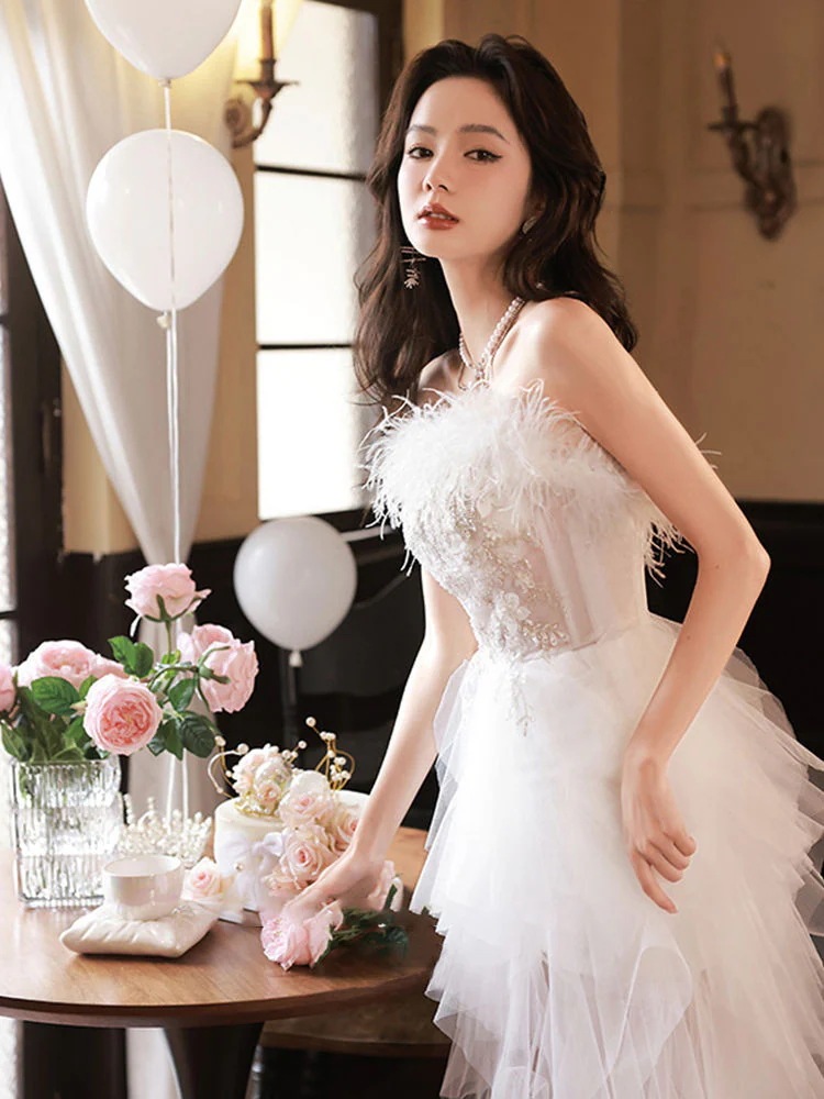 バンケットイブニングドレスレディース 2025 シニア成人セレモニー誕生日スリム学生美術試験ホスト