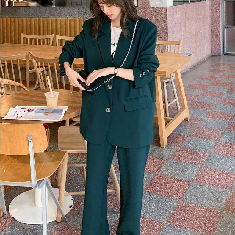 セットアップ レディース ジャケット パンツ ボトムス スーツ ミドル丈 長袖 Vネック 襟付き ストレート Iライン ポケット ハイウエスト 大人可愛い きれいめ シンプル おしゃれ かっこいい