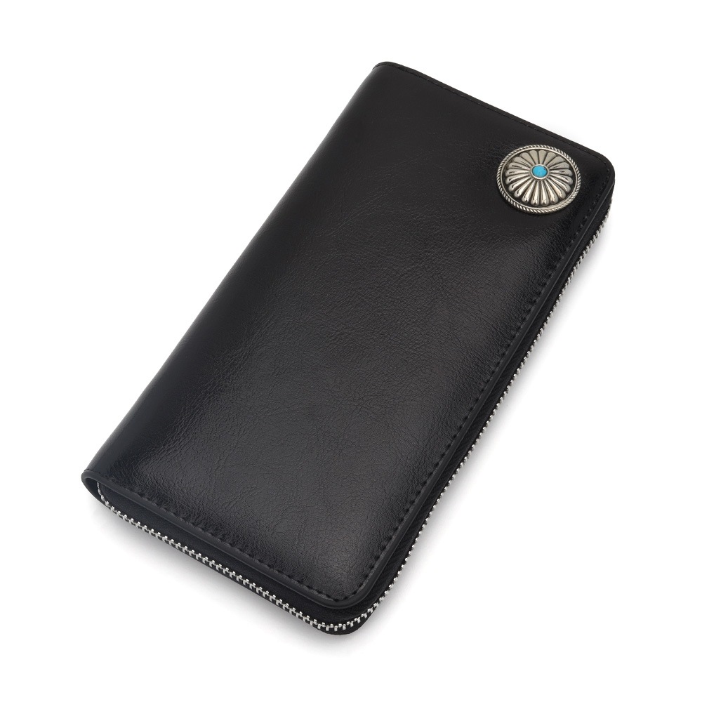 本革 長財布 菊紋コンチョ [l016]