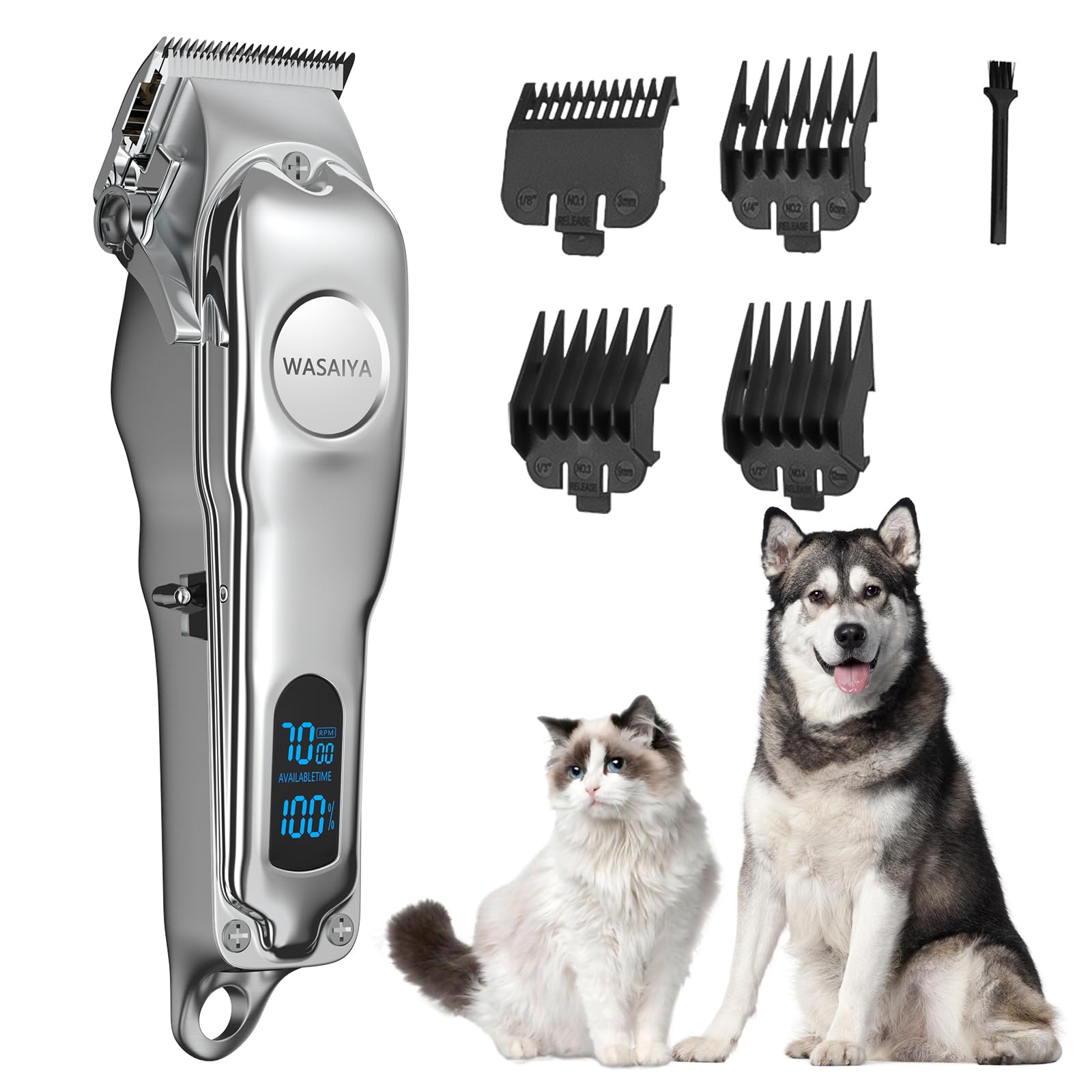 YIEASON 犬用バリカン ペット用バリカン 犬猫 バリカンプロ用全身カット 電力残量一目瞭然 刈り高さ調整可能 ペット バリカン犬 充電式コードレス 犬用グルーミングバリカン 犬バリカン人気 足裏