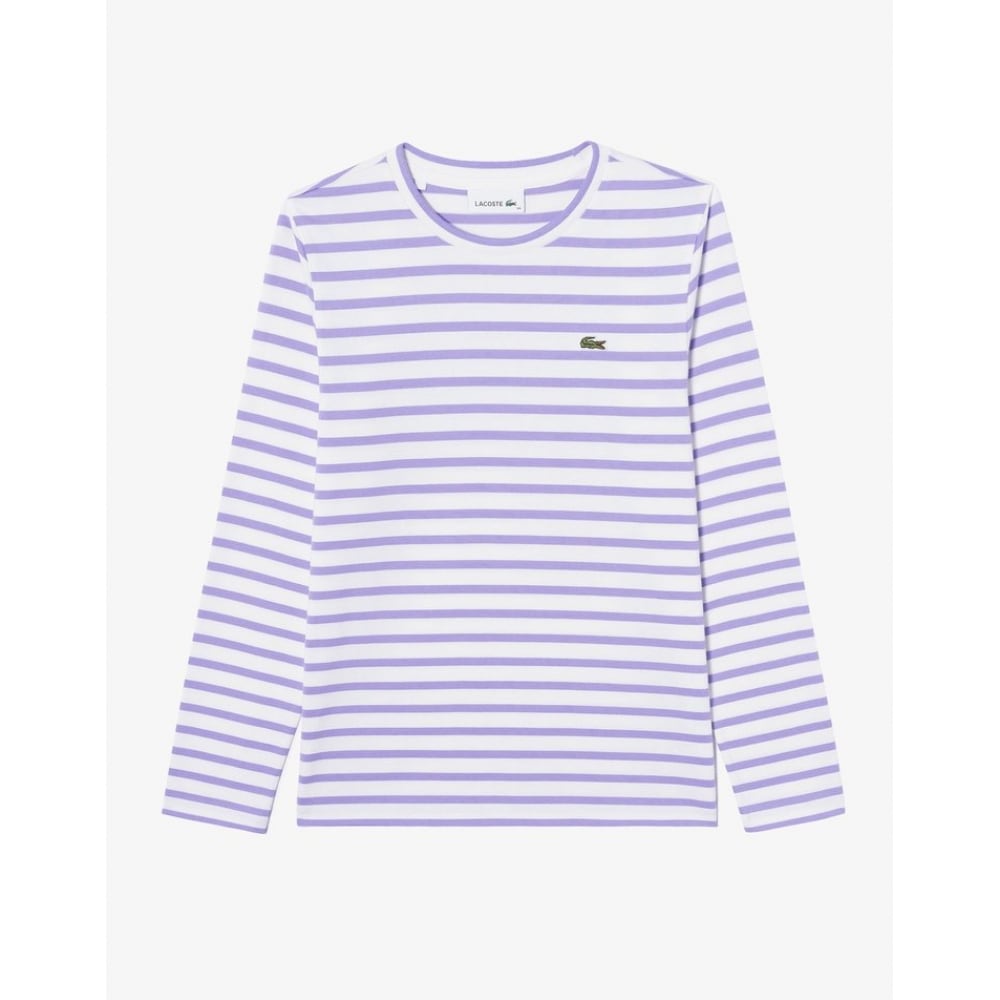 ラコステ女性用ストライプロングスリーブ T シャツ TF821E-54N GFU