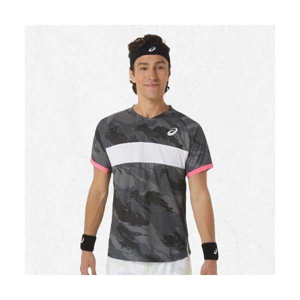 アシックス メンズ マッチ グラフィック SS トップ (2041A245020) 男子半袖ラウンドTシャツ 2041A245020 2403821