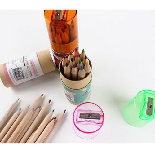 アニマル鉛筆削りミニ色鉛筆(12色) ×12学校学用品団体プレゼント誕生日こどもの日クリスマスプロモーション