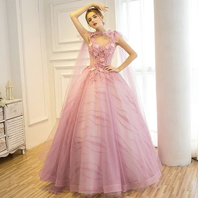 [Qoo10] ウエディングドレス カラードレス ピンク
