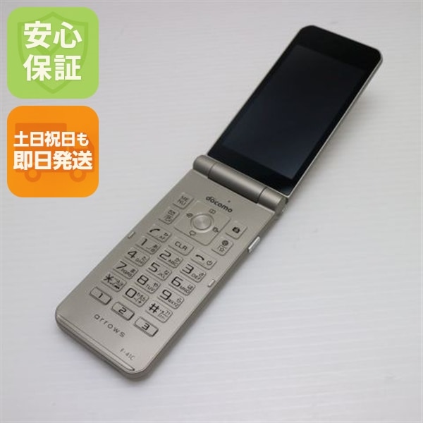 新品同様 arrows ケータイ ベーシック F-41C ゴールド スマホ 白ロム 中古 土日祝発送OK 108