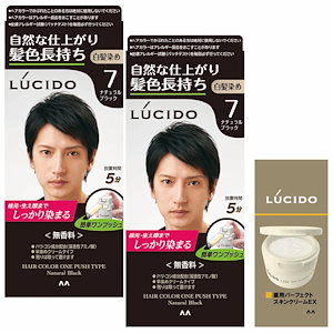 LUCIDO(ルシード) 【医薬部外品】ワンプッシュケアカラー ナチュラルブラック メンズ用 ショートヘア約4回分 サンプル(スキンクリーム2g