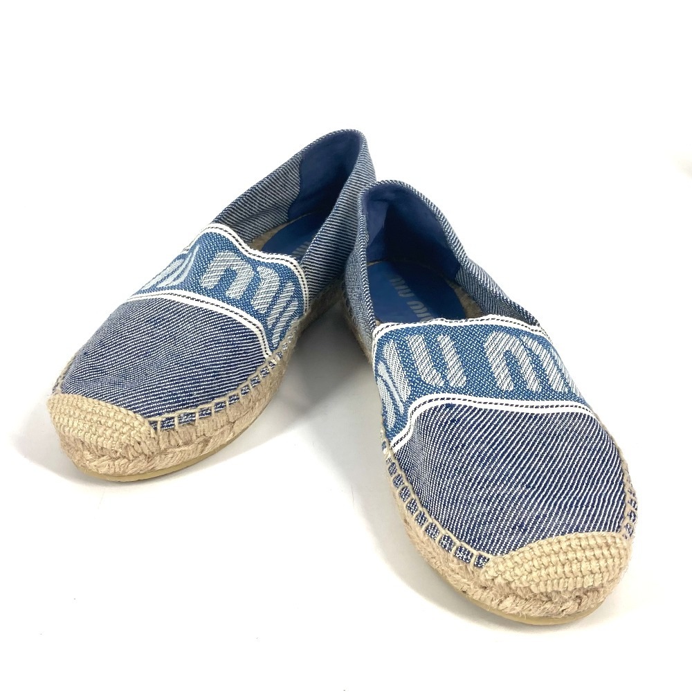 エスパドリーユ ロゴ 靴 スリッポン フラット コットン ブルー 13,024円