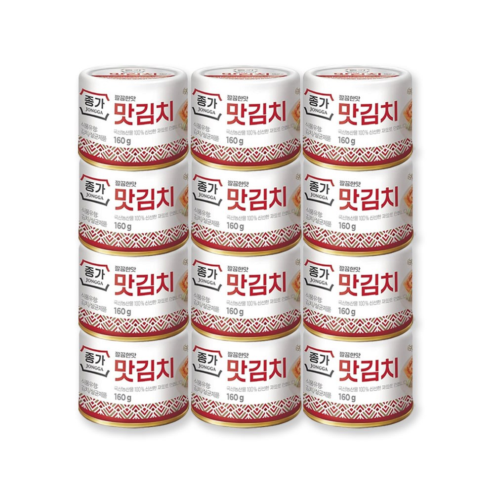 かんこくしょくひん [K-FOOD] 鐘の家きちんとした味キムチ缶詰 160g X 12個
