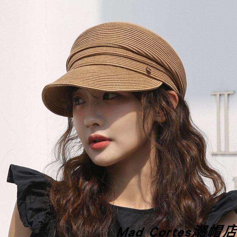 ストロープリーツ キャスケット ハット 帽子 デート プリーツ 麦わら調キャスケット かわいい 大人可愛い カジュアル 無地 春 夏 秋 冬 オールシーズン 10代 20代 レディース 女性用 デート