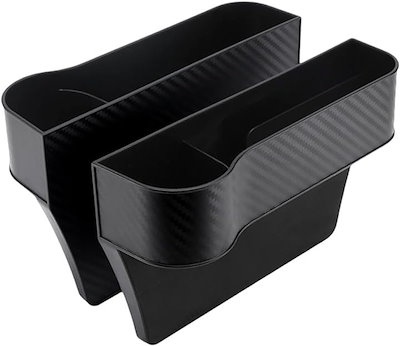 他サイト： 収納ボックス 車 シート サイド ポケット ドリンクホルダー 小物入れ 運転席 助手席 カーボン調 2個(ブラック, Free)の商品画像