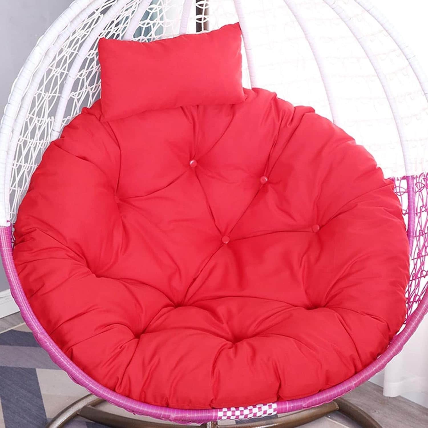 数量限定クッション ゆりかご椅子は柔らかい 高反発 座り心地いい 体圧分散 厚め 座布団 背もたれ 腰にやさしい 喫茶店 リビング ぶらんこに乗る 無地/総柄 北欧 オールシーズン 大きいサイズ レッ