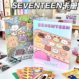 seventeen アニマルカードアルバム スモールカード 3インチ ストレージアルバム ポラロイド写真アルバム A5 ルーズリーフ 四方格子