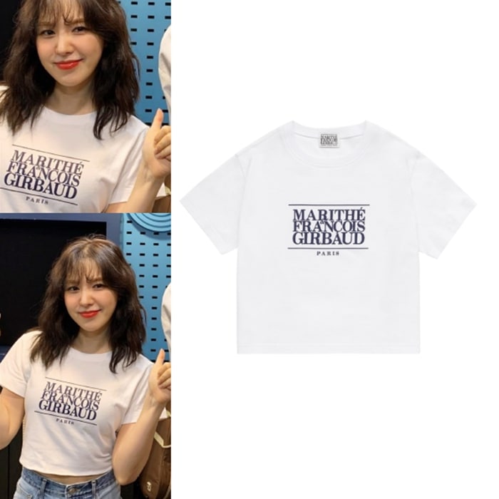 【Red Velvet着用】 W CLASSIC LOGO CROP TEE white 半袖Tシャツ