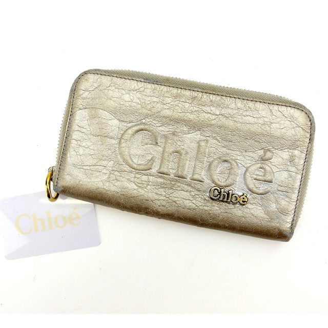 長財布 ラウンドファスナー エクリプス ゴールド シルバー 中古