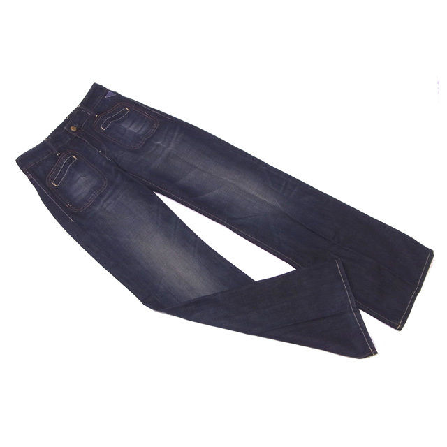 ジーンズ ブーツカット パンツ デニム 26サイズ センタープレス ウォッシュネイビー 中古