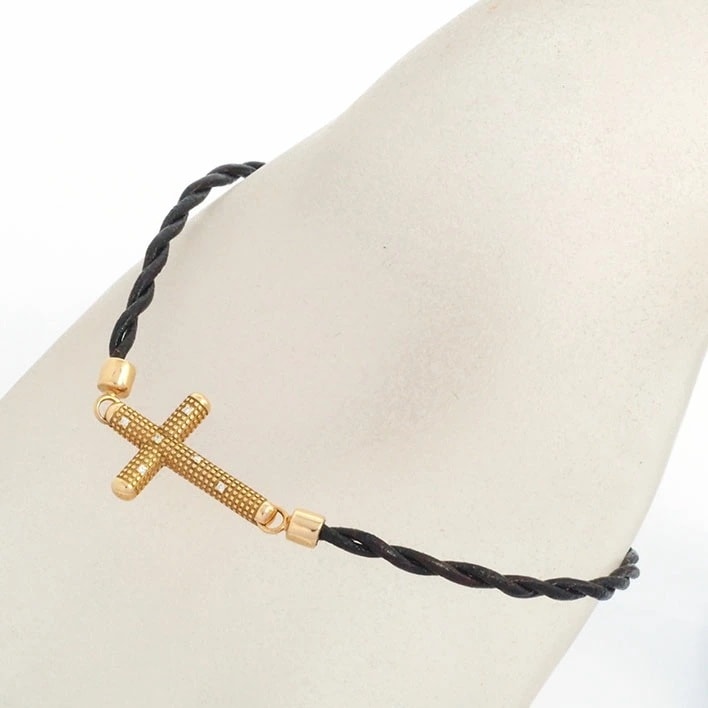 【美品】ダミアーニ メトロポリタンドリーム 6Pダイヤ K18PG ダイヤモンド レザー【ブレスレット】