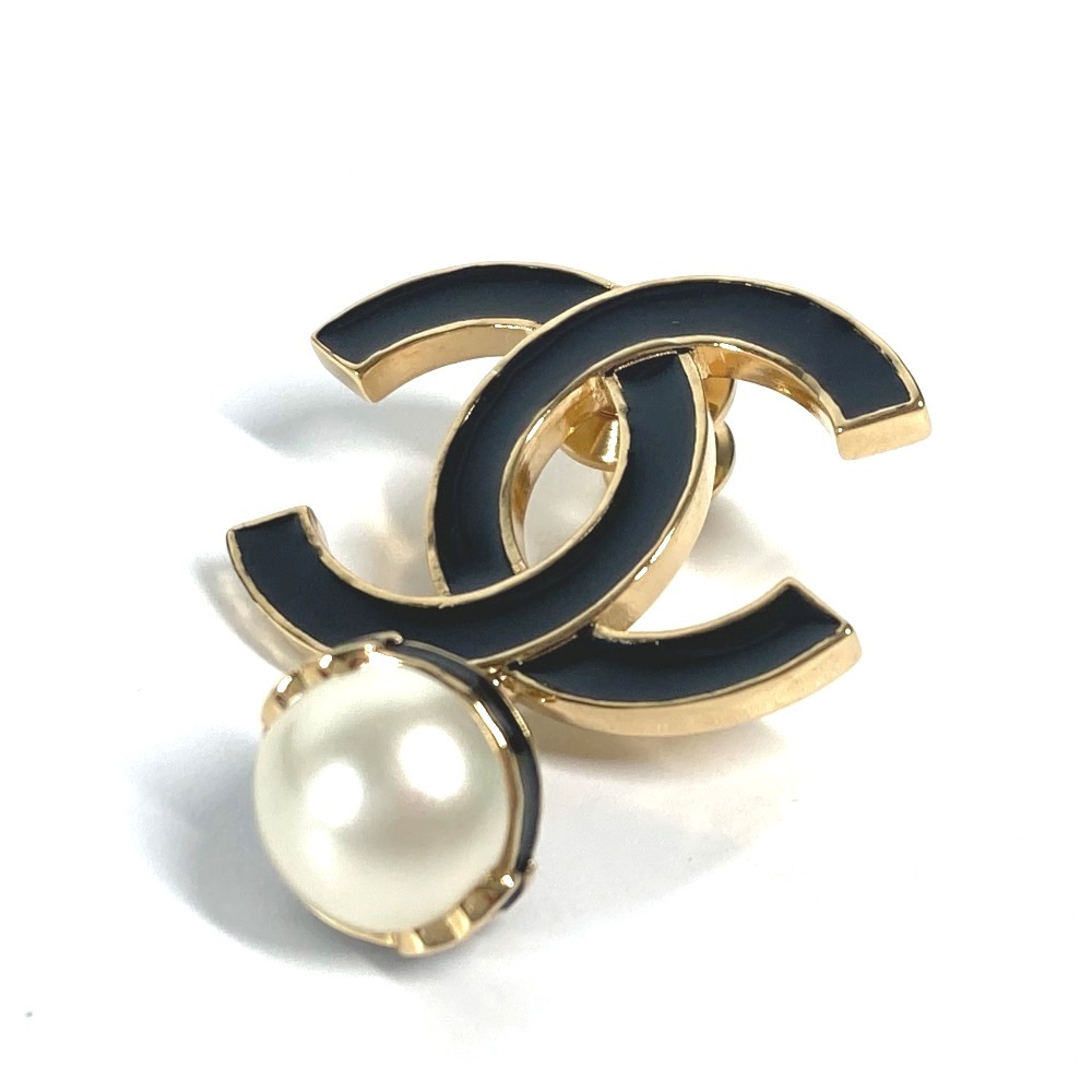 ブローチ CC ココマーク フェイクパール B24S アクセサリー メタル ゴールド