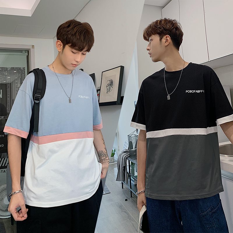 メンズ ファッション 韓国 ｔシャツ シャツ 半袖 大きいサイズ 半袖シャツ 切り替え オシャレ Tシャツ 大特価 Www Quartzhotel Mx