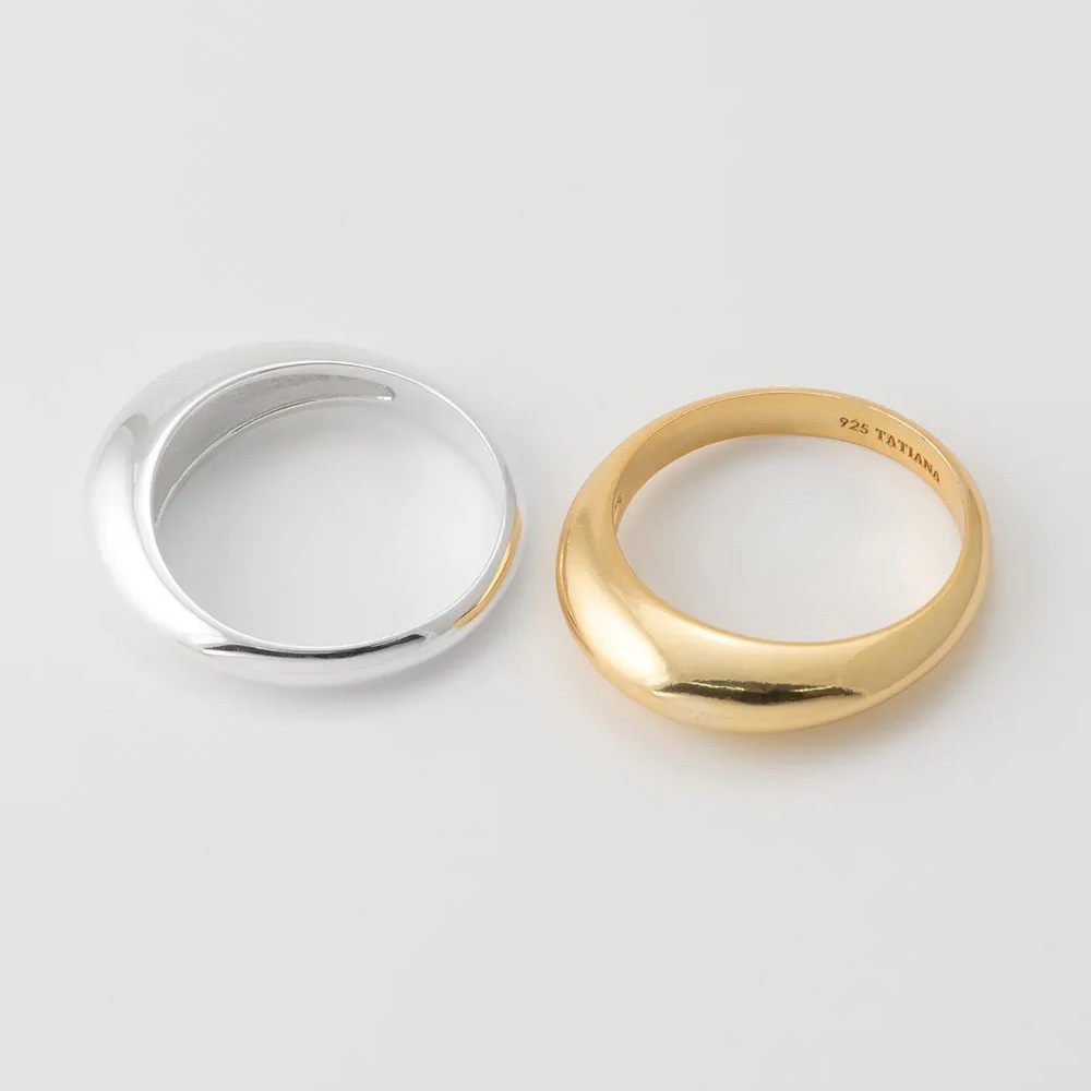 (シルバー925) ボールド シャイン ミニマル リング／Bold Shine Minimal Ring／指輪／韓国アクセサリー／韓国スタイル