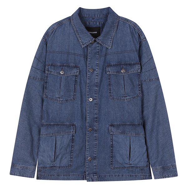 男性カラー4ポケットデニムフィールドジャケット(B245DJ101P)