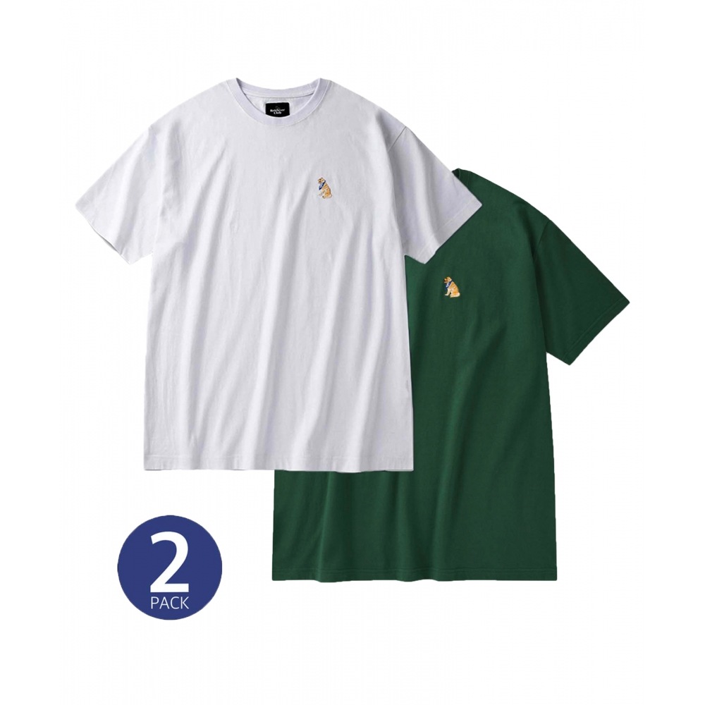 レトリーバークラブ スモールレトリーバー 半袖 2枚組 [ホワイト/グリーン]