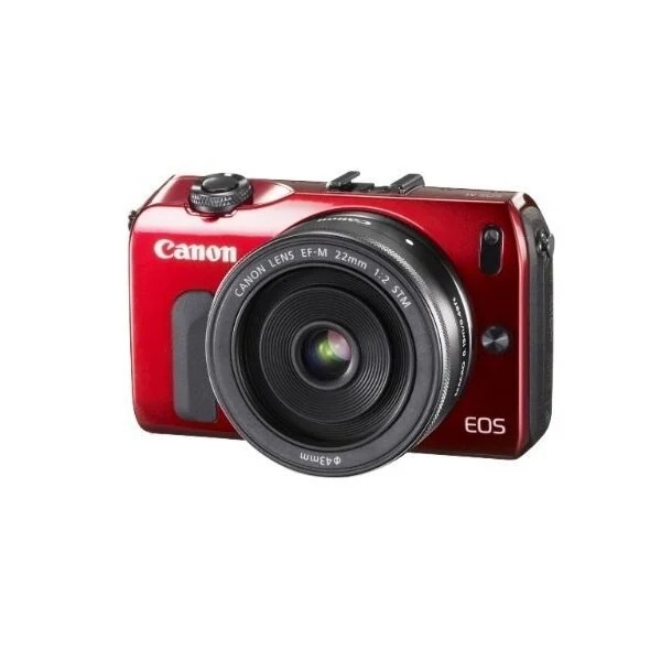 【中古】キヤノン Canon EOS M レンズキット EF-M22mm F2 STM付属 レッド SDカード付き