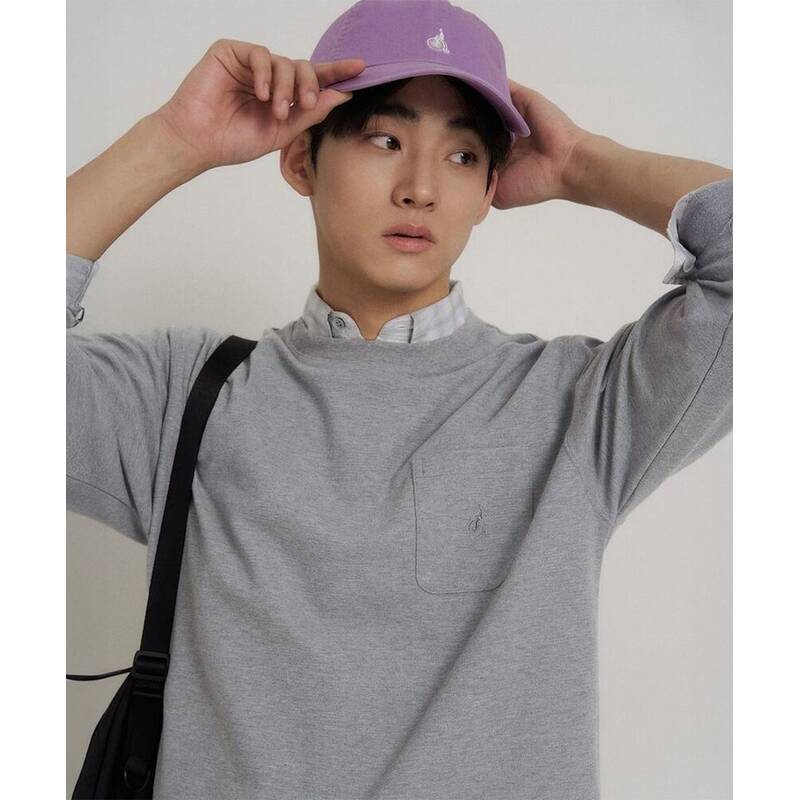 BEANPOLE MEN メランジ ポケットロゴ Tシャツ - グレー BC6241C623 405946