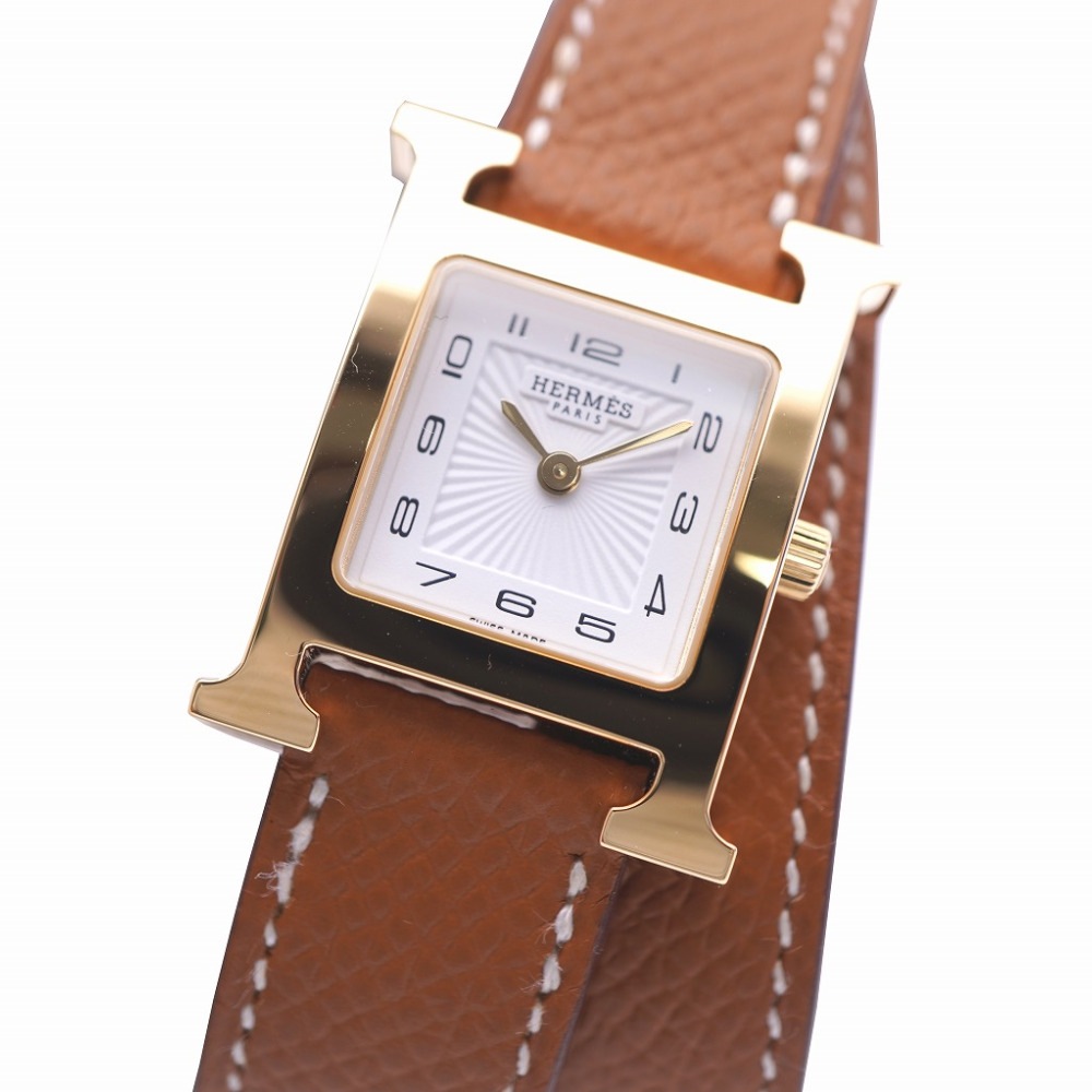 新品同様 クオーツ Hウォッチ ドゥブルトゥール HH1.201 腕時計 ステンレススチール/ヴォーエプソン ホワイト 1533【中古】 レディース 115,500円