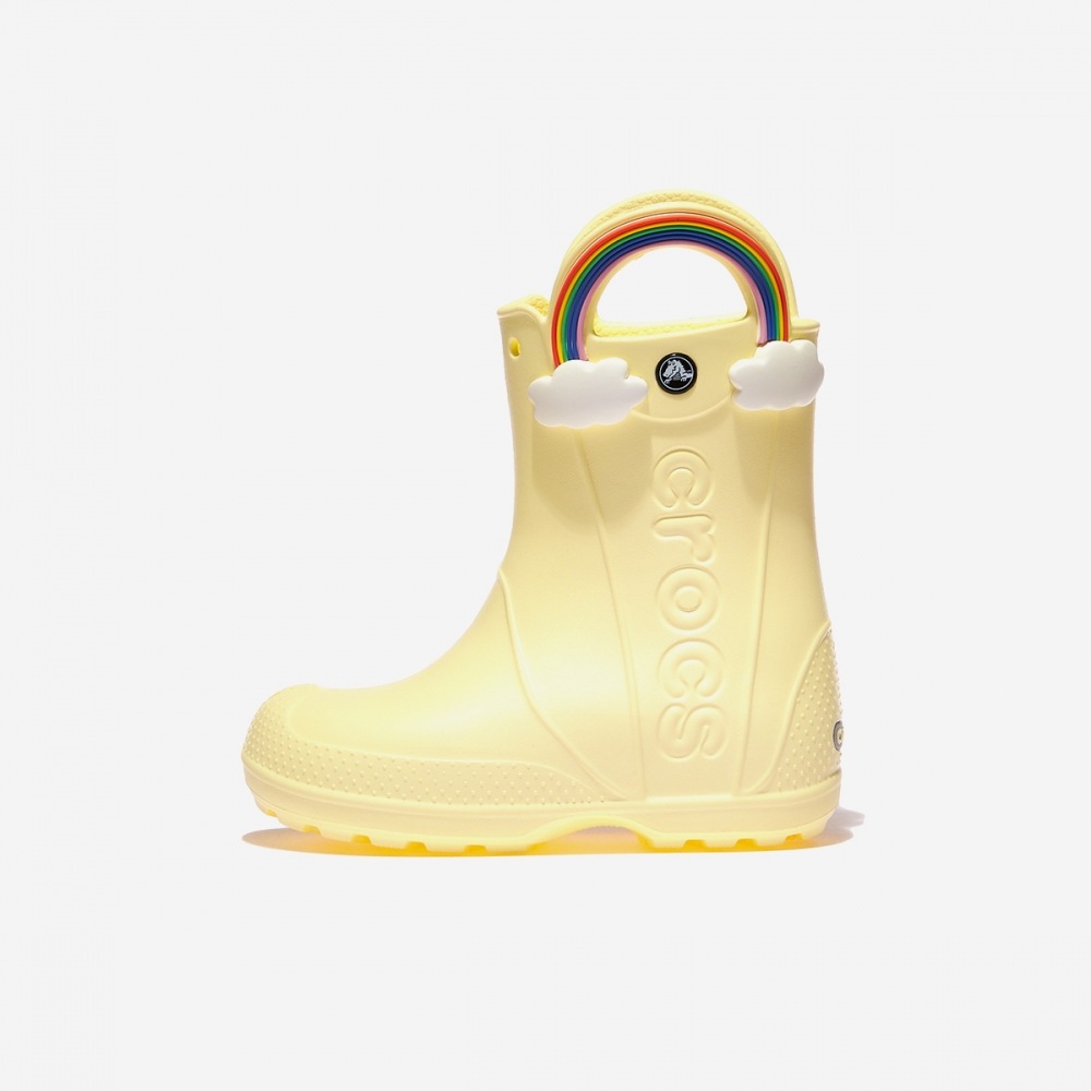 クロックス ハンドル イット レインボー レインブーツ キッズ CRS211117-BUTTERCREAM