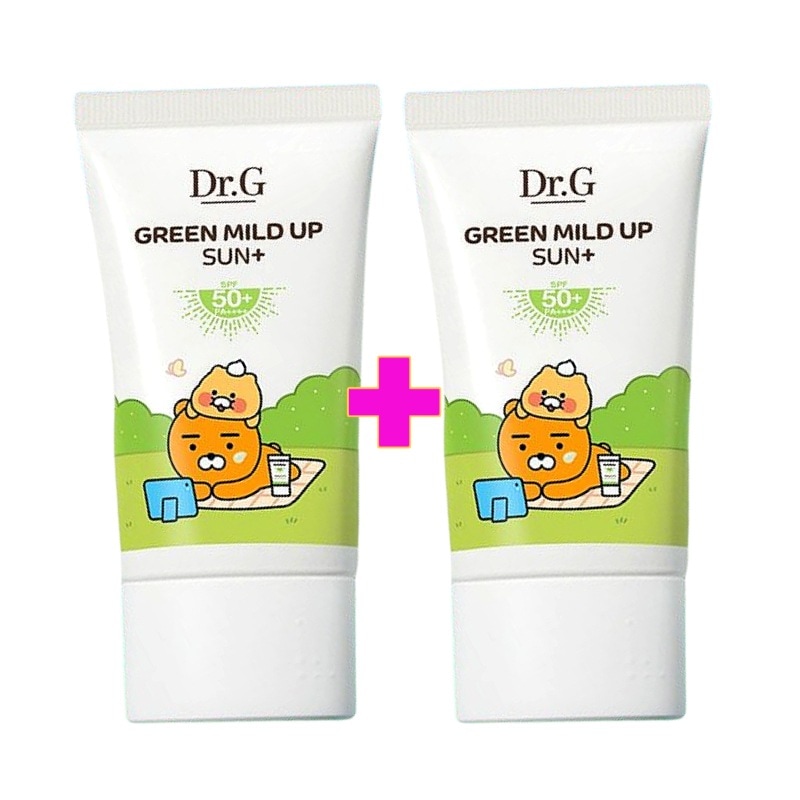 【限定版】KAKAO FRIENDSグリーン マイルド アップサン プラス 50ml（SPF50 + PA ++++）x2個/ 韓国コスメ 日焼け止め サンケア