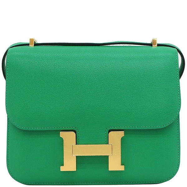 エルメス HERMES ショルダーバッグ コンスタンス3 ミニ ミロワール エバーカラー ミント ゴールド金具 新品 未使用 緑 B刻印（2023年製） 【箱】【中古】