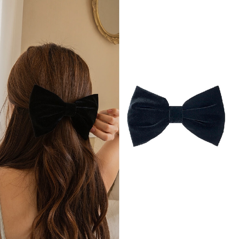 [韓国女性アクセサリー] マイベルベットリボン 韓国の人気ヘアピン デイリーアクセサリー 韓国ファッションスタイル