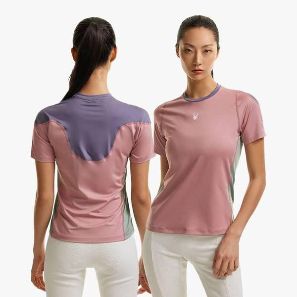 女性カラーブロックTシャツ SPHMCNRS253WLPK 710322