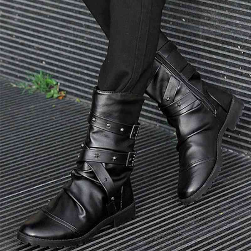 ブーツ メンズ ブーツ黒 秋 革 幅広 ファスナー 防寒 あったか ルーム スエード 暖かい 靴 フロント 防水 ブランド 春 冬 シューズ ワーク 軽い 完全 夏 サイドジップ 滑らない ハイカット