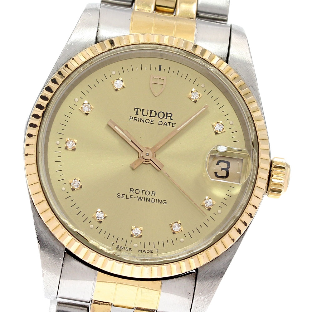 チュードル TUDOR 72033 プリンス デイト YGベゼル 10Pダイヤ cal.2824-2 自動巻き ボーイズ _837873【中古】