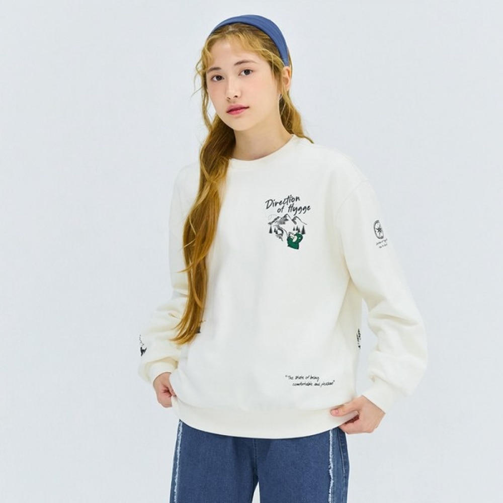 オーシャンスカイ ユニセックス前面グラフィックスウェットシャツ-DEJB5117B0A