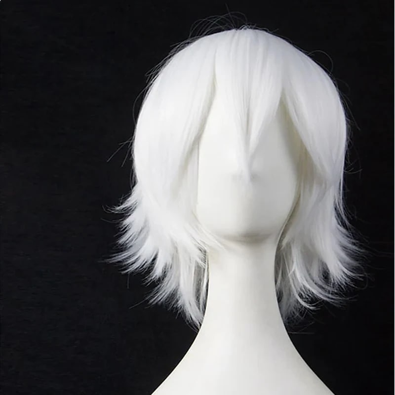 ヘアジョイ-女性と男性のための短いストレート合成かつらブロンドピンク赤コスプレウィッグ
