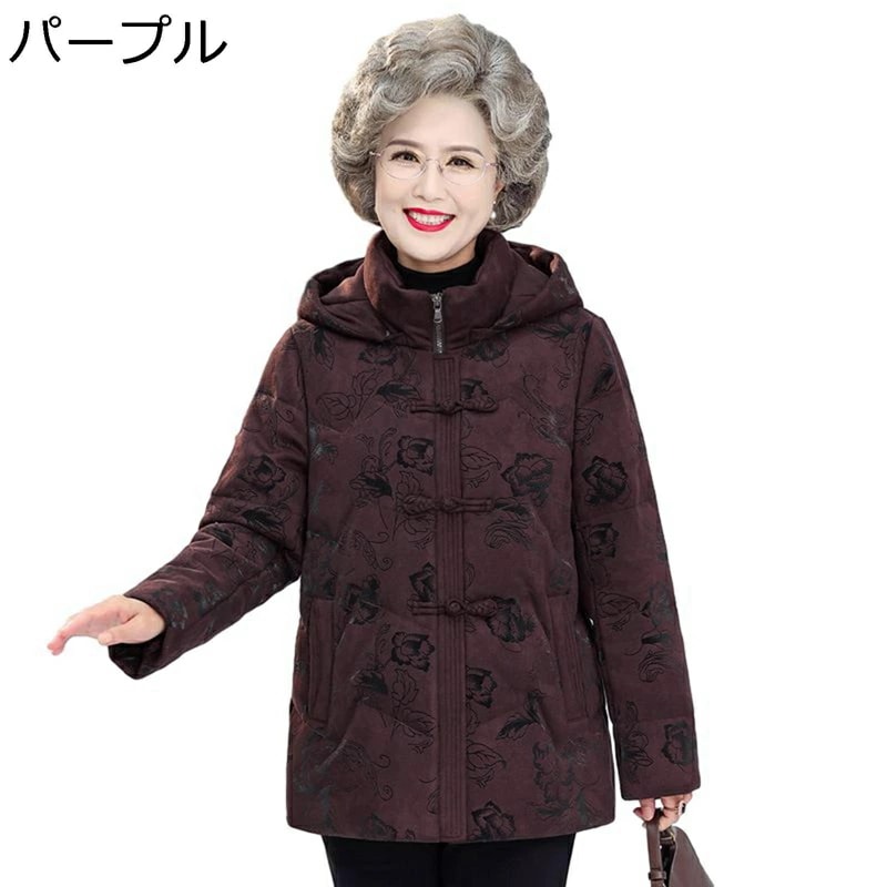 レディースアウタージャケット アヒル羽毛 ダウンジャケット レディース プリント 花 花柄 長袖 防風 ダウン入れ ダウン 軽い 耐洗 シンプル オシャレ 用 職場 通勤 会社 秋 冬