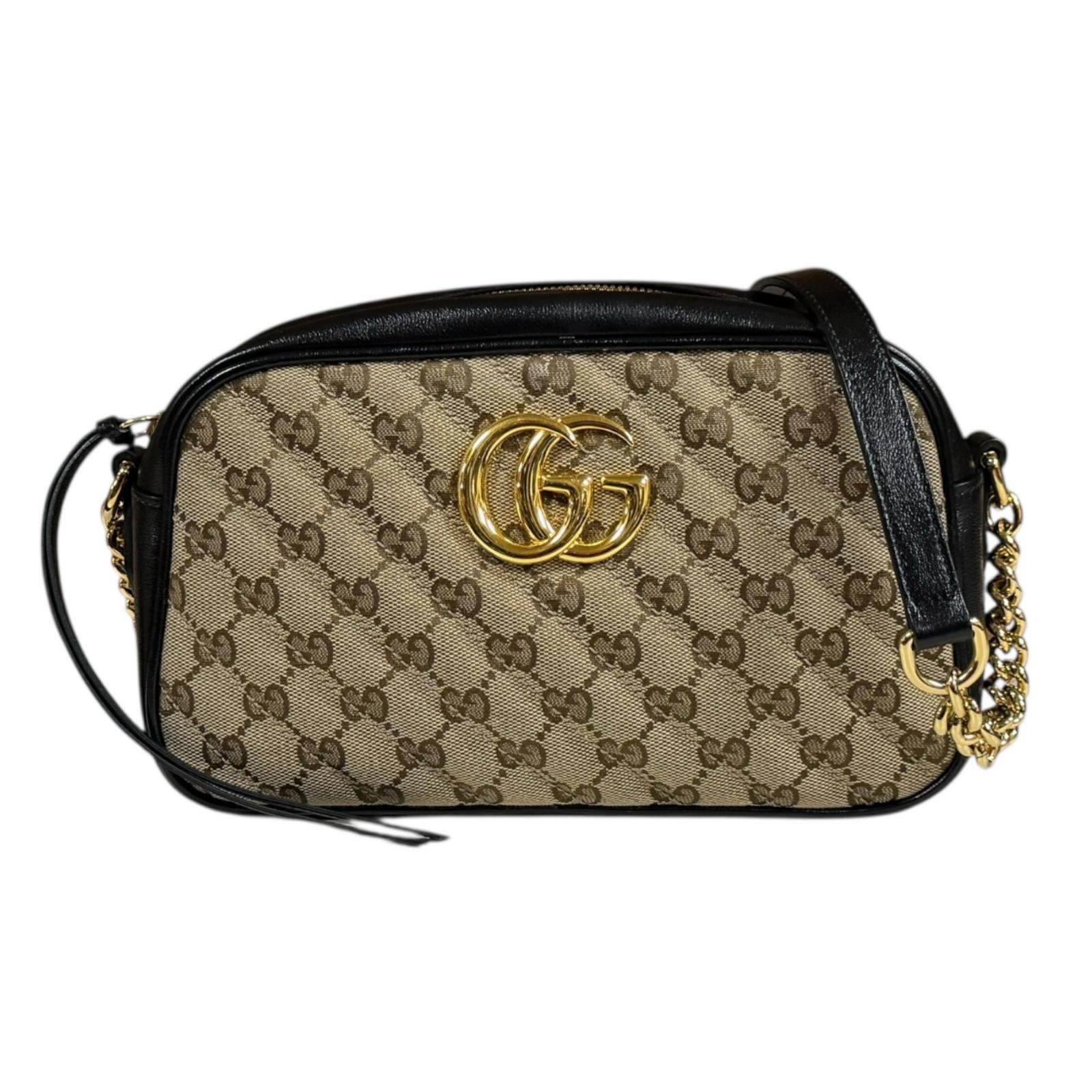 グッチ GGマーモント ショルダーバッグ GGキャンバス 447632 ブラウン GUCCI 中古
