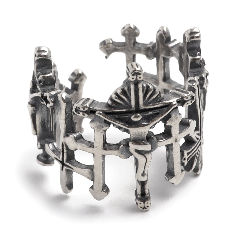 925 クロスリング 十字架 重厚感 [cr055]