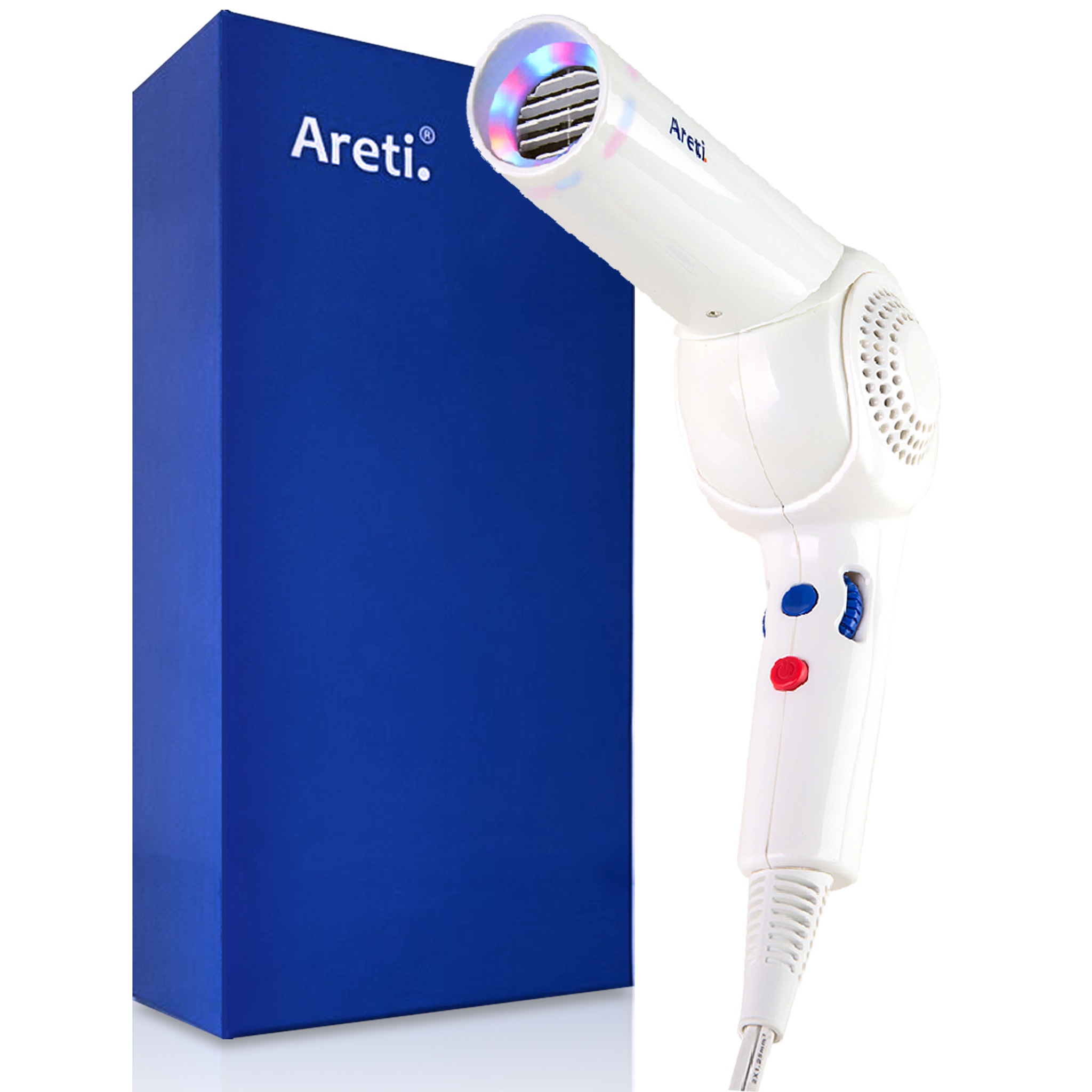 LED 光 ヘア ドライヤー 大風量 モイスト ケア ハンズフリー 海外対応 ヘアドライヤー d1621WH Kozou