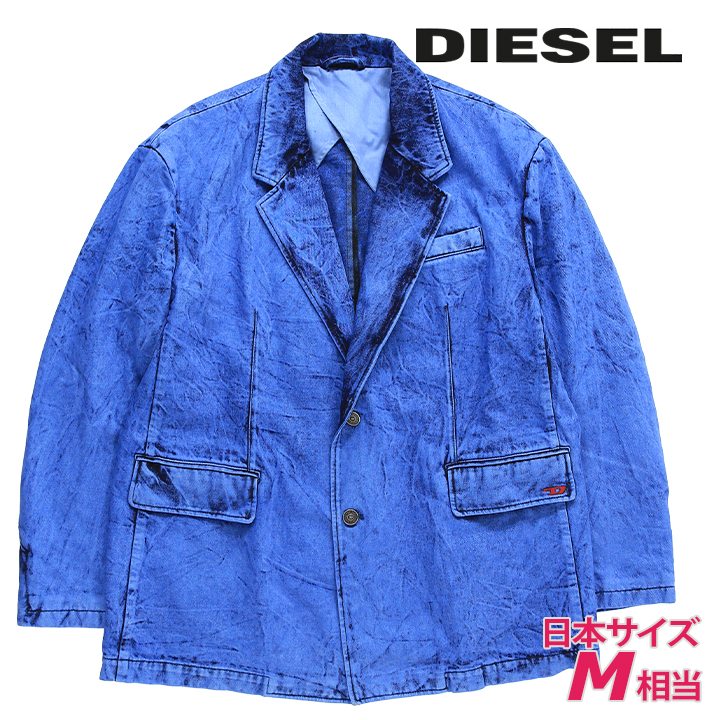 テーラードデニムジャケット メンズ D-BLAZ-FS オーバーダイ加工 ボクシーフィット die-m-o-f8-42k